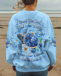 SMELL THE SEA FEEL THE BREEZE TURTLE ALL OVER PRINT - YHHG1501253