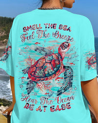 SMELL THE SEA FEEL THE BREEZE TURTLE ALL OVER PRINT - TLNZ2407242