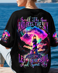 SMELL THE SEA AND FEEL THE SKY LIGHT HOUSE ALL OVER PRINT - YHDU1707242