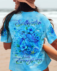 SALTWATER HEALS EVERYTHING TURTLE ALL OVER PRINT - YHHG1404254