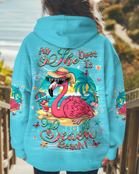 ALL SHE DOES IS BEACH BEACH FLAMINGO ALL OVER PRINT - YHHG0612241