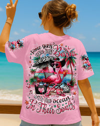 SOME GIRLS ARE JUST BORN FLAMINGO ALL OVER PRINT - TLNO1306252