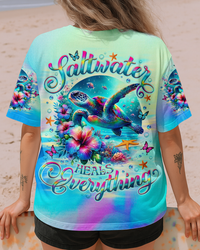 SALTWATER HEALS EVERYTHING TURTLE ALL OVER PRINT  - TLNO1703253