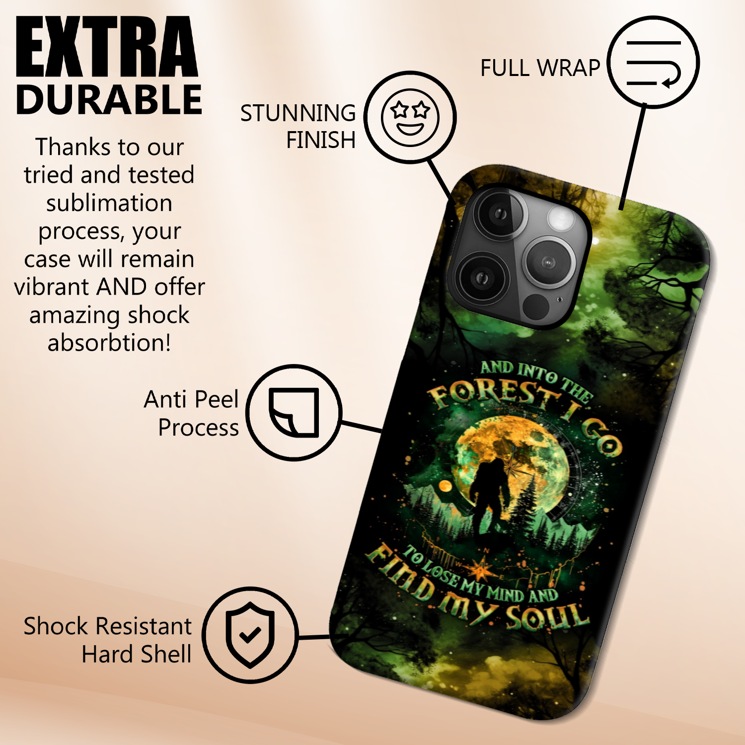 AND INTO THE FOREST I GO BIGFOOT PHONE CASE - TLNO0801251