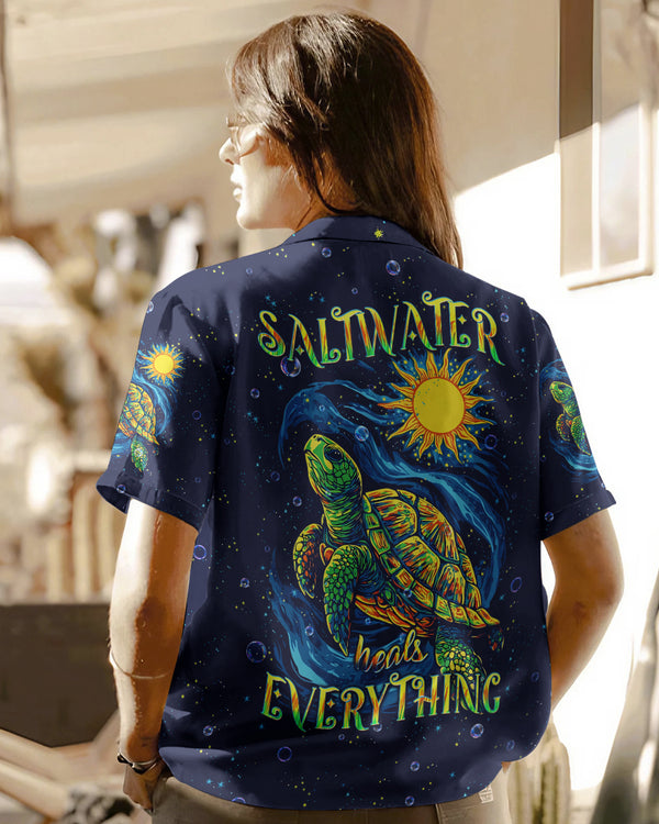 SALTWATER HEALS EVERYTHING TURTLE HAWAIIAN SHIRT  - TLPQ2711242