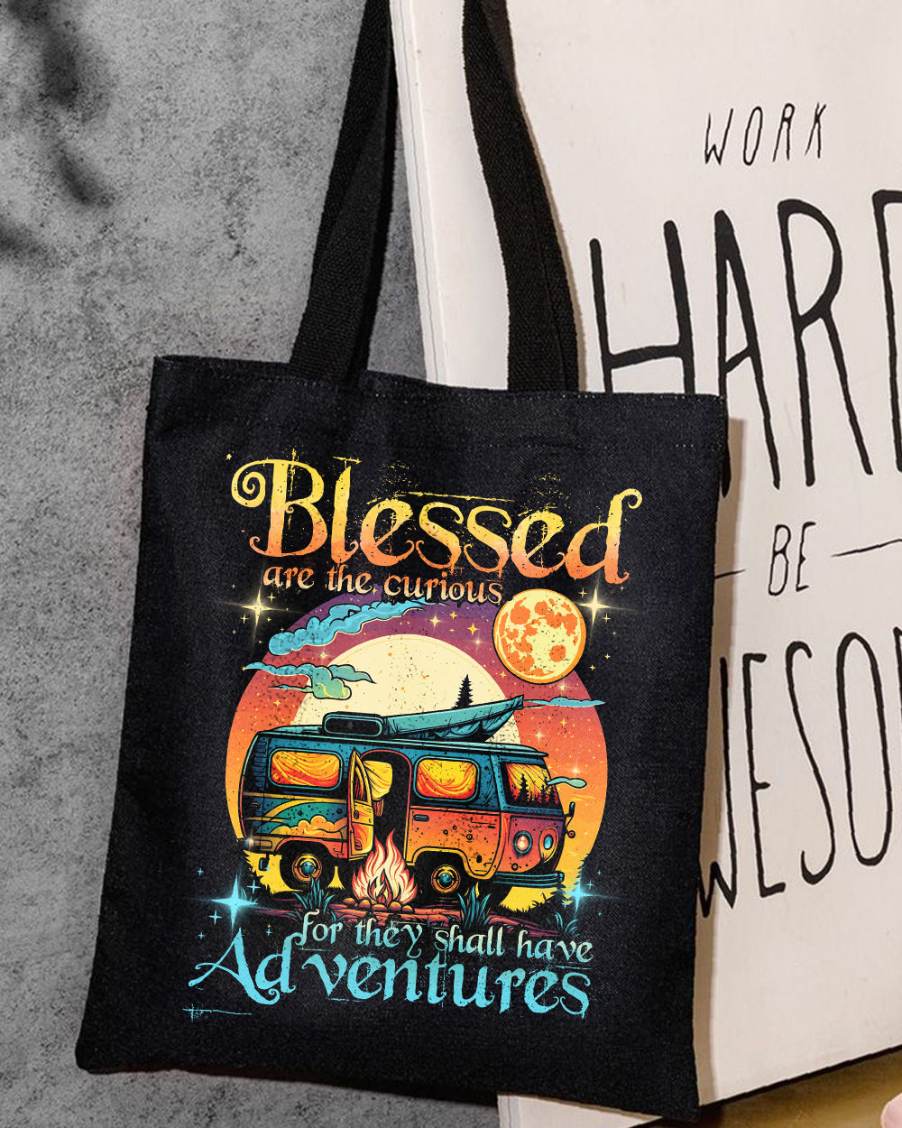 BLESSED ARE THE CURIOUS FOR THEY SHALL HAVE ADVENTURES TOTE BAG - TYTD2504233