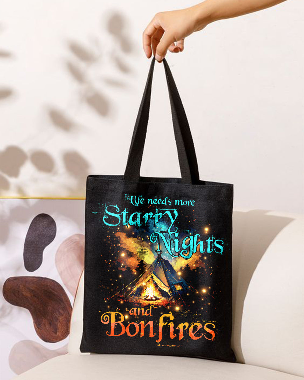 LIFE NEEDS MORE STARRY NIGHTS AND BONFIRES TOTE BAG - TYTD2804233