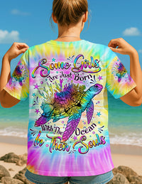 SOME GIRLS ARE JUST BORN TURLTE TIE DYE ALL OVER PRINT - TLNO2605253
