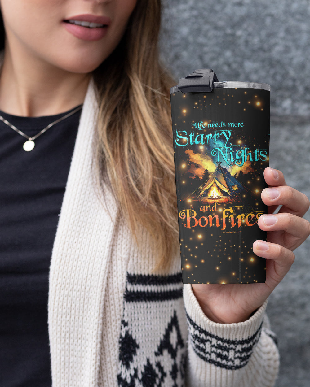 LIFE NEEDS MORE STARRY NIGHTS AND BONFIRES TUMBLER - TYTD2804231